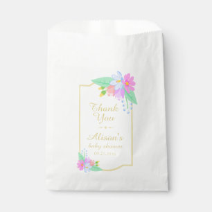 Sacolinha Obrigado do chá de fraldas das flores do primaver