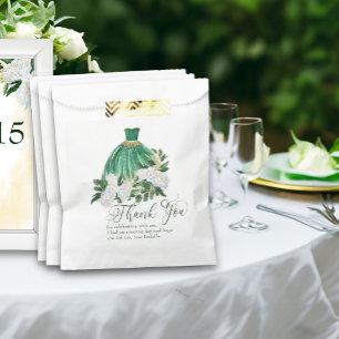 Sacolinha Obrigado Emerald Green Peony Princess