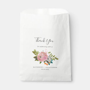 Sacolinha Obrigado floral pintado você casamento