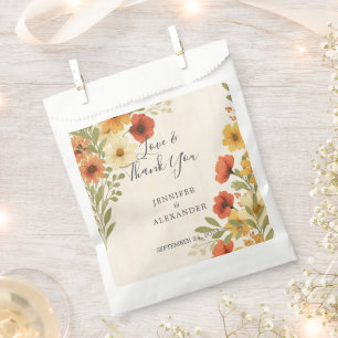 Sacolinha Obrigado floral russo de aquarela você boho casame