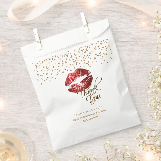 Sacolinha Obrigado Lipsense 💋 Lábios - Vermelho (Cortado)