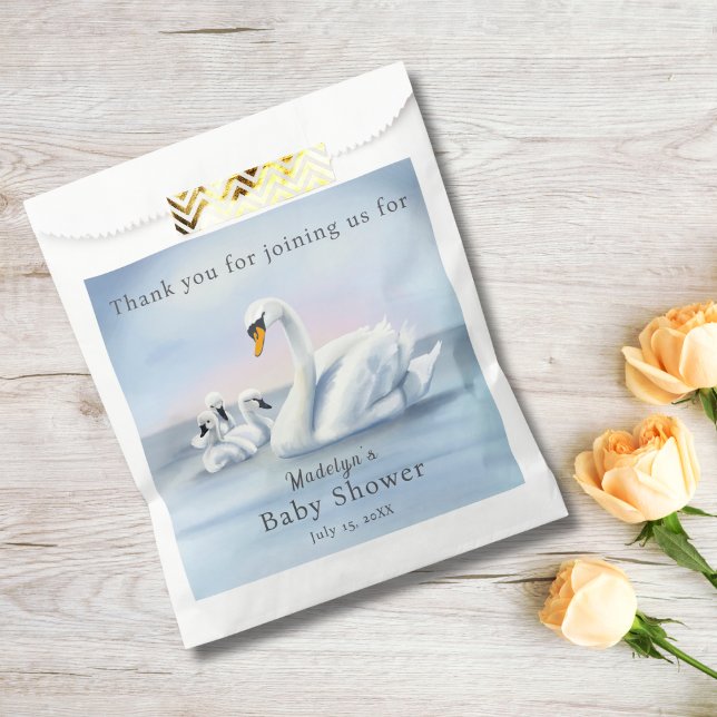 Sacolinha Obrigado Mamãe Swan Com Chá de fraldas De Bebês (Criador carregado)