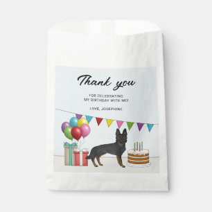 Sacolinha Obrigado pelo aniversário do cão pastor alemão bi-