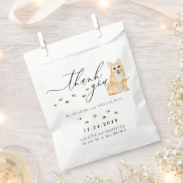 Sacolinha Obrigado pelo casamento do cachorro Corgi
