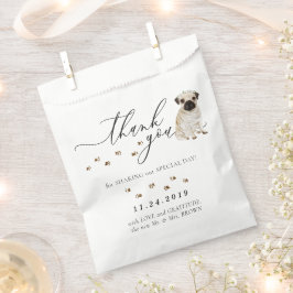 Sacolinha Obrigado pelo casamento do cão Pug
