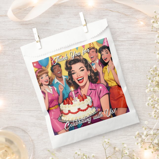 Sacolinha Obrigado por Celebrar Conosco | Retro (Cortado)