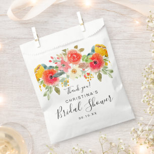 Sacolinha Obrigado por Chuveiro Nupcial Floral de Verão Bril