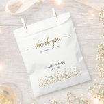 Sacolinha Obrigado Por Vir Confete Dourado Aniversário de 21<br><div class="desc">Bolsa de Favor de Aniversário Moderno com Letra de Forma Obrigado Por Vir Confete Dourado Brilho</div>