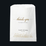 Sacolinha Obrigado por Vir Modernidade Confete Dourado Anive<br><div class="desc">Bolsa de Favor Aniversário Obrigado por Vir Modernidade Glitter Faísca Confete Dourado</div>