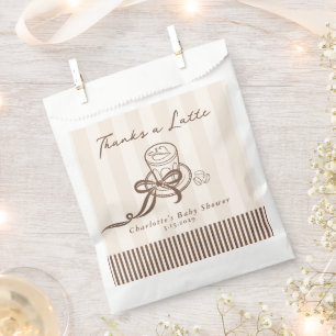 Sacolinha Obrigado um Montão Bebe Café Desenho à Mão Chuvada