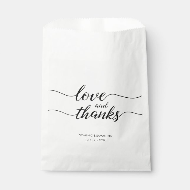 Sacolinha Obrigados e amor Manuscrito bolsas personalizadas  (Frente)