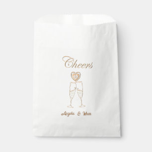 Sacolinha Óculos e Corações de Champanhe Personalizados