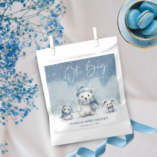 Sacolinha Oh Boy Winter   Chá de fraldas Woodland Editável