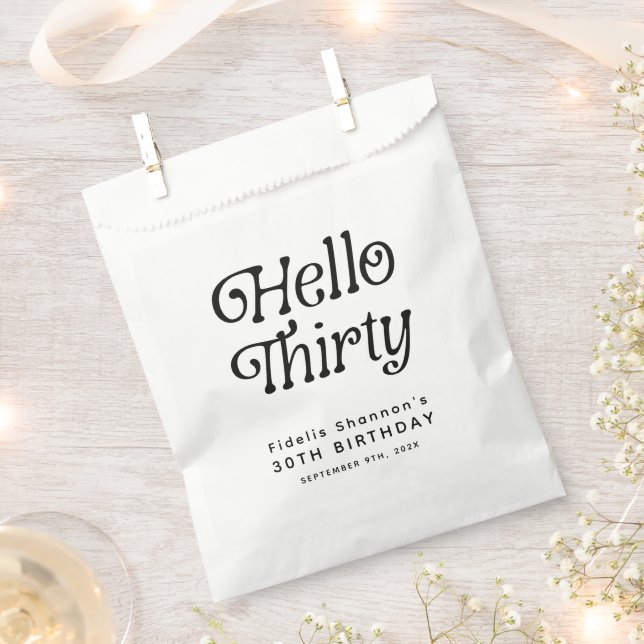 Sacolinha Olá, 30 Retro aniversário de 30 anos (Cortado)