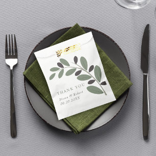 Sacolinha Olive branch Mediterrânica Obrigado, casamento