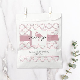 Sacolinha Onda Art Deco Padrão Flamingo Rosa Aniversário