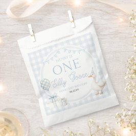 Sacolinha ONE Silly Goose Blue 1st Birthday Party