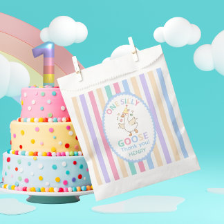 Sacolinha ​One Silly Goose Thank You First Birthday 