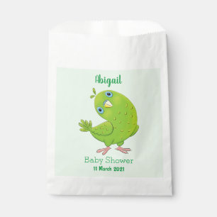 Sacolinha Óptica de desenho animado de periquito, verde e b