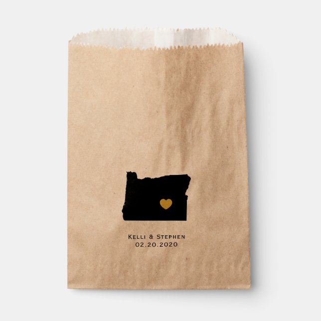 Sacolinha Oregon Wedding Favor Treat Sacks, Sacos-Presente (Frente)