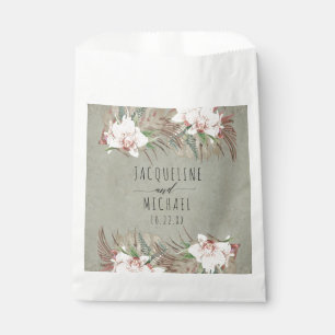 Sacolinha Orquídea Floral Branca Sage Folhagem Tropical Lado