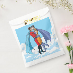 Sacolinha Os dois super-heróis de Slipperyjoe beijando perso
