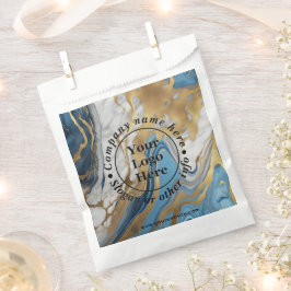 Sacolinha Ouro azul e mármore branco