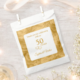 Sacolinha Ouro Elegante Moderno Personalizado 50º Aniversári