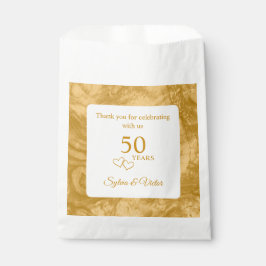 Sacolinha Ouro Elegante Moderno Personalizado 50º Aniversári