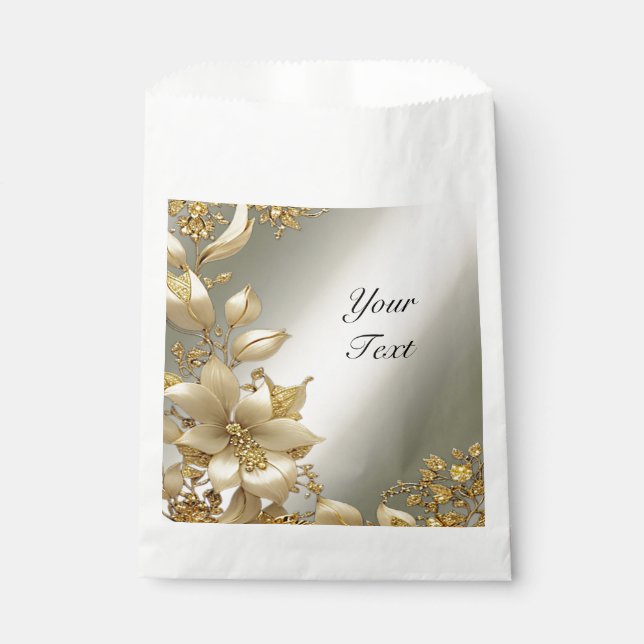 Sacolinha Ouro Floral Favor Bag (Frente)