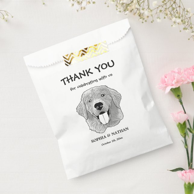 Sacolinha Ouro Retriever Dog Personalizado Obrigado (Selado)