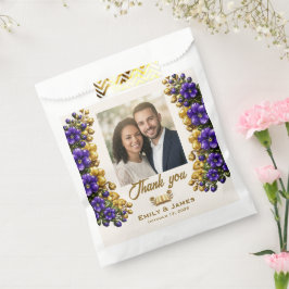 Sacolinha Pacote de Sementes de Casamento Foto Violeta de Il