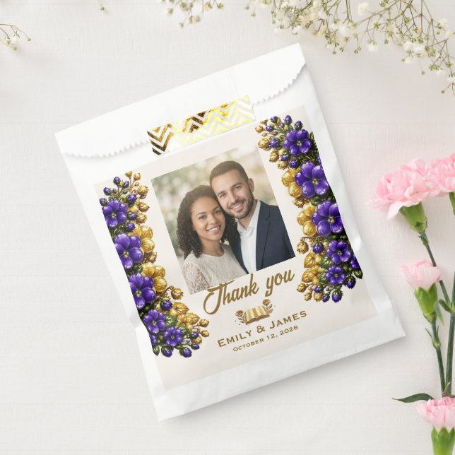 Sacolinha Pacote de Sementes de Casamento Foto Violeta de Il (Selado)