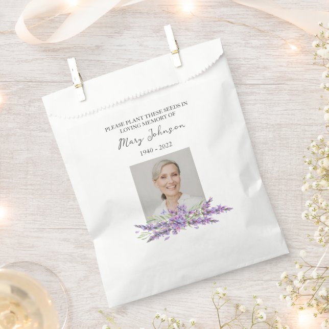 Sacolinha Pacote de Sementes de Lavanda Memorial Funeral (Cortado)