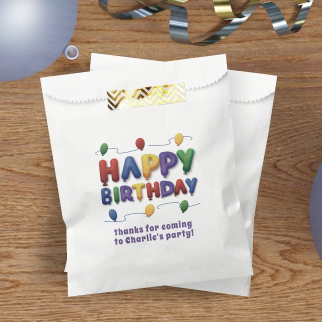 Sacolinha Pacote do Partido do Aniversário de criança dos Ba (Birthday Party Pack of 50 Favor Bags with space for your name)