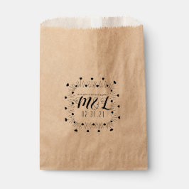 Sacolinha Pacotes de Sementes de Logotipo de Casamento Coraç