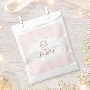 Sacolinha Padaria de Bolo Rosa Pastel Personalizado