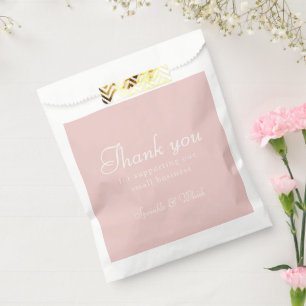 Sacolinha Padaria Retro Rosa e Branco Obrigada