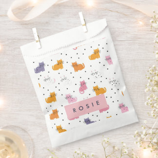 Sacolinha Padrão de Cat Playful Personalizado com Bolinhas