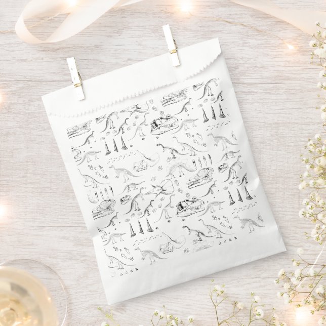 Sacolinha Padrão de Ossos Fósseis do Dinossauro (Cortado)