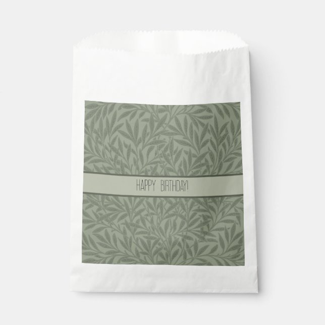 Sacolinha Padrão de Salgueiro William Morris Antigo Verde Sa (Frente)