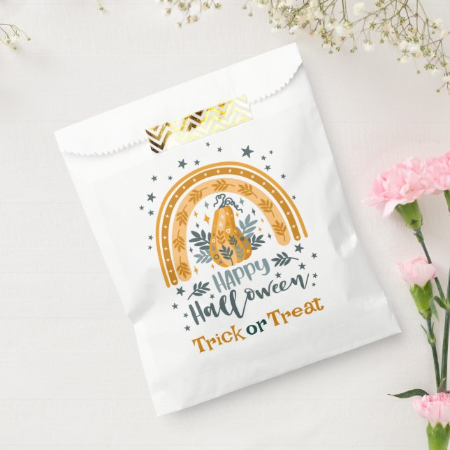 Sacolinha Padrão de símbolos de Dia das Bruxas (Selado)