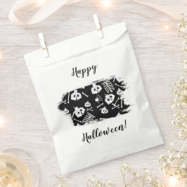Sacolinha Padrão Feliz Halloween Skeleton Skull Bones