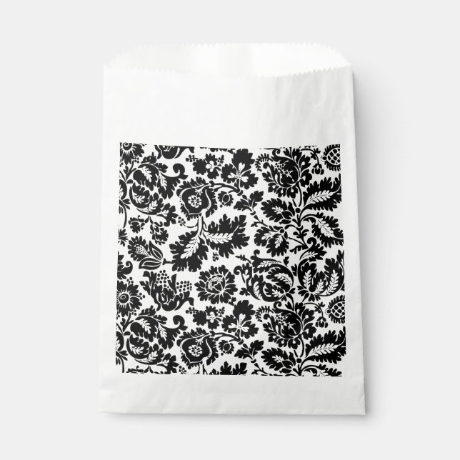 Sacolinha Padrão Floral Veneziano Preto e Branco de William  (Frente)