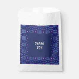 Sacolinha Padrão Geométrico Tradicional de Pixel em Azul Esc