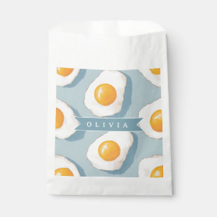 Sacolinha Padrão Personalizado de Ovo Frito Divertido Azul E