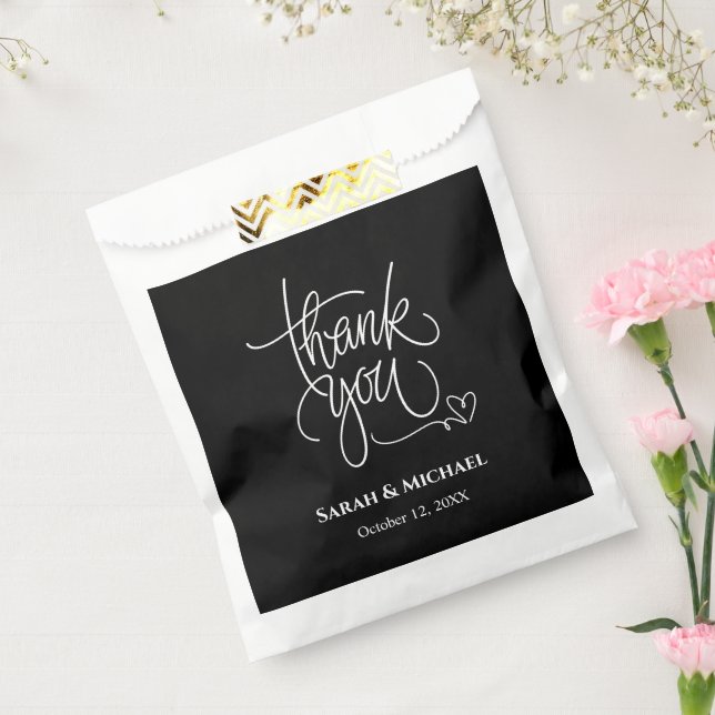 Sacolinha Painel Moderno Preto e Branco de Agradecimento de  (Selado)