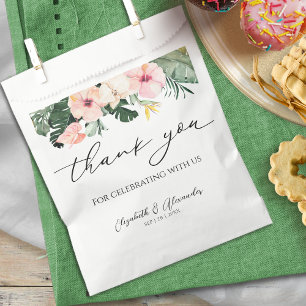 Sacolinha Palm Hibiscus Tropical   Obrigado Casamento