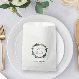 Sacolinha Palm Wreath Wedding Obrigado