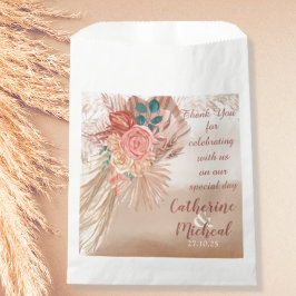 Sacolinha Pampas Grass Floral Terracotta Boho Casamento Chic